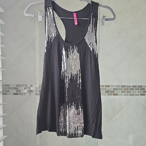 Black Sequin Tank Top